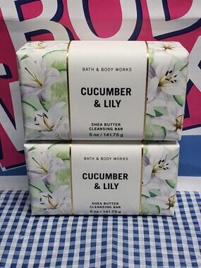 BBW Cucumber & Lily Shea Butter Cleansing Bar Soap Set of 2